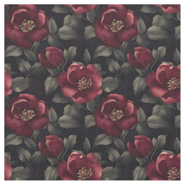 Burgund-Blume auf schwarz Stoff (Nahaufnahme)