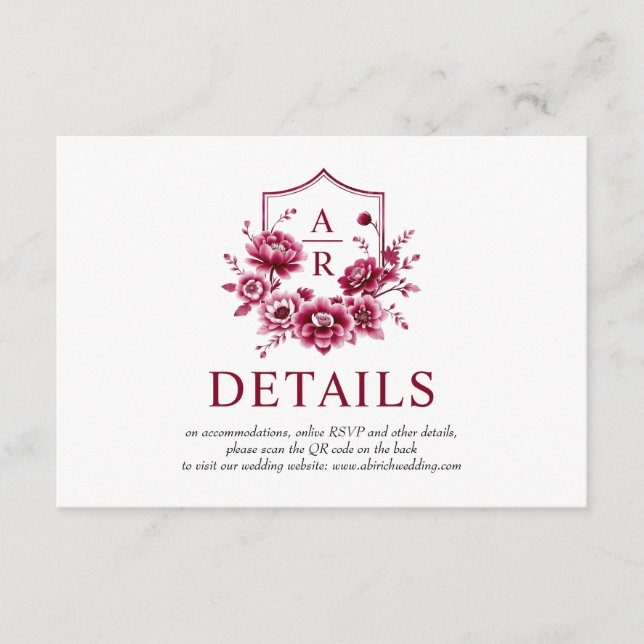 Burgund-Blume, Blumenzwiebelzettel, Einzelheiten z Begleitkarte (Vorderseite)