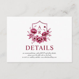 Burgund-Blume, Blumenzwiebelzettel, Einzelheiten z Begleitkarte