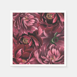 Burgund Blume Elegance Wedding Serviette