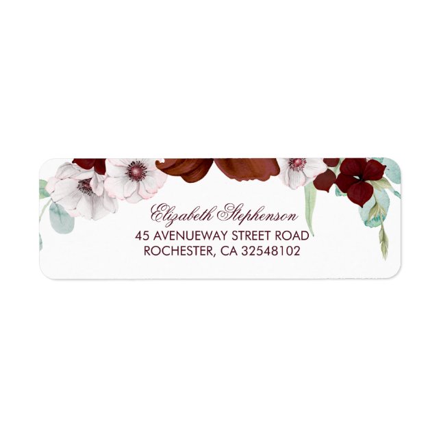Burgund Blume Elegante Hochzeit (Vorne)