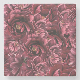 Burgund Blume Elegante Steinuntersetzer