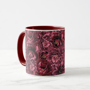 Burgund Blume Elegante Tasse
