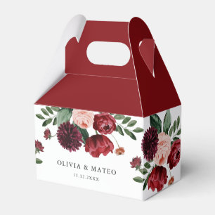 Burgund-Blume-Hochzeit Geschenkschachtel