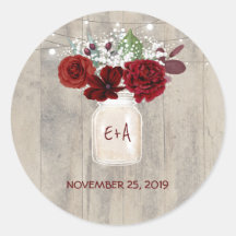 Burgund Blume Mason Jar Rustikale Hochzeit