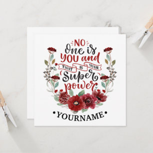 Burgund Blume niemand ist Sie und das ist Ihr Powe Einladung