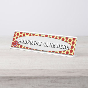 Burgund Blume Ribbon von Kenneth Yoncich Schreibtischnamensplakette