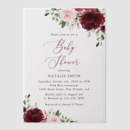 Burgund-Blume, rosa Blume, Boho, Babydusche