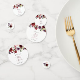 Burgund-Blume, rosa Blume, Boho, Babydusche Konfetti