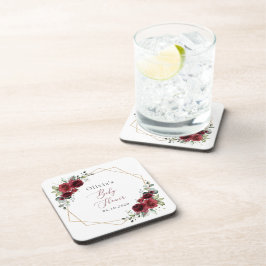 Burgund-Blume, Rote Blume, Babydusche Getränkeuntersetzer