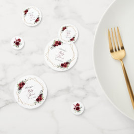 Burgund-Blume, Rote Blume, Babydusche Konfetti