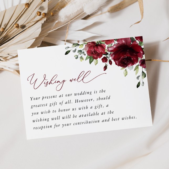 Burgund-Blume, Rote Blume, Boho, gut wollen Begleitkarte (Von Creator hochgeladen)