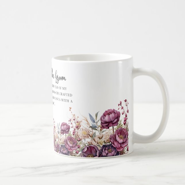 Burgund-Blumenmutter der Groom-Tasse Kaffeetasse (Rechts)
