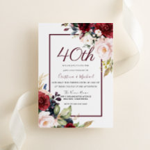 Burgund Blush Bloral 40. Hochzeitstag