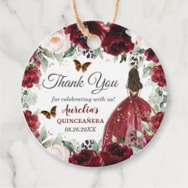 Burgund Blush Bloral Butterfliegen Kronprinzessin Geschenkanhänger