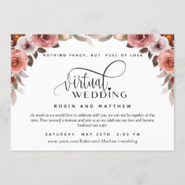 Burgund Blush Bloral, Online Virtual Wedding Einladung
