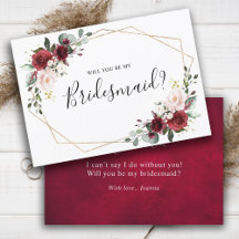 Burgund Blush Bloral werden Sie meine Bridesmaid