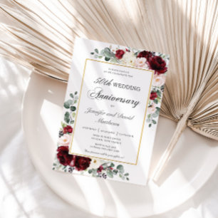 Burgund Blush Elfenbeinblume Geburtstag Einladung