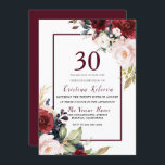 Burgund Blush Floral Frauen Männer 30. Geburtstag Einladung<br><div class="desc">Burgundy Blush Floral Frauen Männer 30. Geburtstag Einladung Siehe Matching Sammlung in Nest und Nest Laden</div>