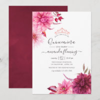 Burgund & Blush Herbst Herbst Floral Quinceañera