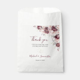 Burgund Blush Peony und Rose Hochzeit Geschenktütchen