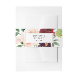 Burgund & Blush Pink 4B Bloral Einladungsbanderole