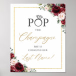 Burgund Blush Pink Blues Pop Champagner Zeichen Poster<br><div class="desc">c) Das glückliche Cat Studio</div>