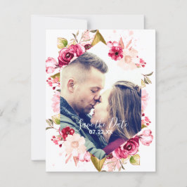 Burgund & Blush Pink Hexagon Save the Date Foto