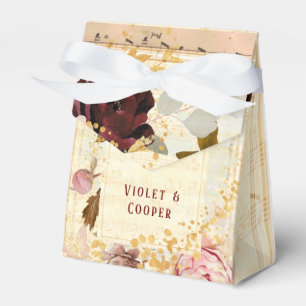 Burgund Blush Pink Musical Florals Wedding Geschenkschachtel