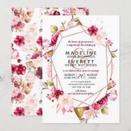 Burgund Blush Pink Terrarium Hochzeitseinladungen Einladung