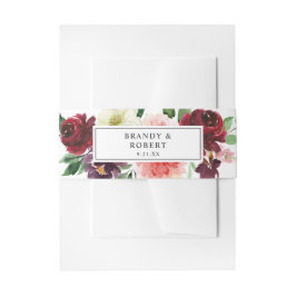 Burgund & Blush Rosa 4C Bläschen Einladungsbanderole