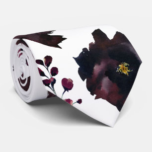 Burgund Bordeaux Und Weiße Pfingstrose Elegante Ho Krawatte