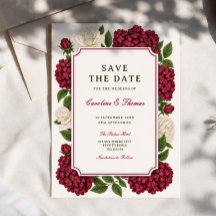 Burgund Botanisch reich Save the Date