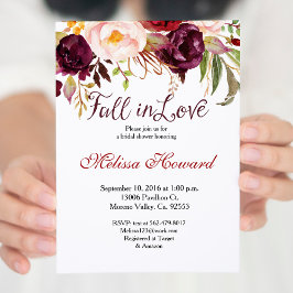 Burgund Brautparty fällt Liebe Einladung