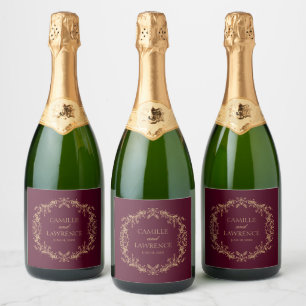 Burgund Champagne Toile Blumenrahmen Hochzeit