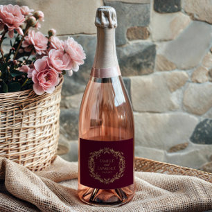 Burgund Champagne Toile Blumenrahmen Hochzeit