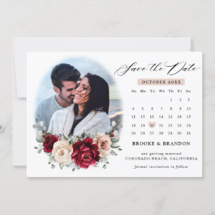 Burgund Champagner Elfenbein Mauve Rose Florale Ho Save The Date