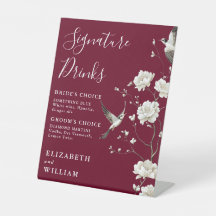 Burgund Chinoiserie Signature Drinks Hochzeit