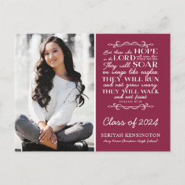 Burgund Christlicher Abschluss Verse Isaiah 40 Postkarte