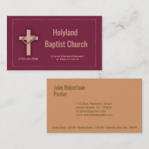 Burgund Church Cross Thorn Crown Business Cards