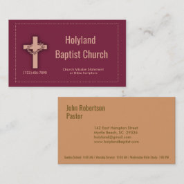 Burgund Church Cross Thorn Crown Business Cards Visitenkarte