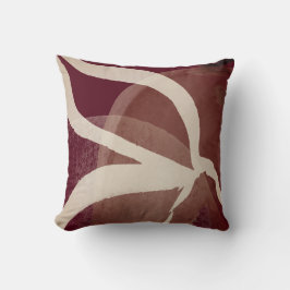 Burgund & Cream Abstrakte Wasserfarbe Kissen