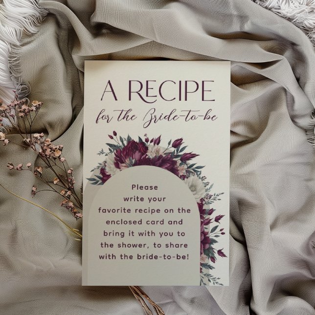 Burgund Cream Blume Liebe Blütenrezeption Begleitkarte (Von Creator hochgeladen)