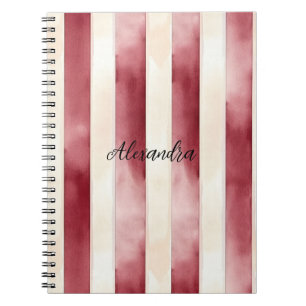 Burgund Cream Streifen Notizblock