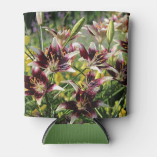 Burgund Creme asiatische Lilien, gelbe Taglilien Dosenkühler