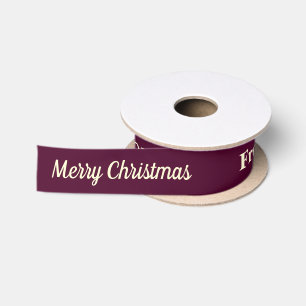 Burgund Creme Elegantes Schriftzug Weihnachten Satinband