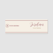 Burgund Creme Restaurant Server Logo Mitarbeiter