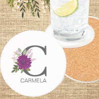 Burgund Dahlie Florales Alphabet Buchstaben Monogr