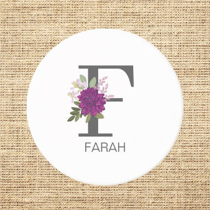 Burgund-Dahlie Florales Alphabet Buchstaben Monogr Getränkeuntersetzer