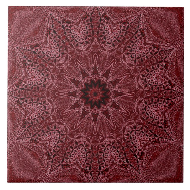 Burgund Decorative Keramik Tile Fliese (Vorderseite)